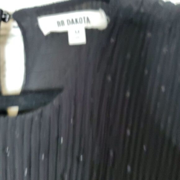 BB Dakota surrey metallic doc pleated ruffle top black medium - Picture 4 of 8